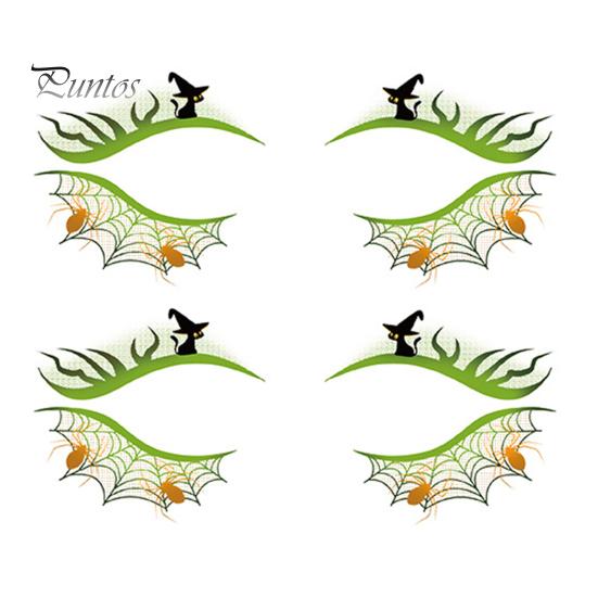 Cosmetic Transfers for Adults 2 Pairs Halloween Eye Tattoo Stickers, Waterproof Temporary Face Decals with Ghostly Decorations Pumpkin Bat Spider Web,