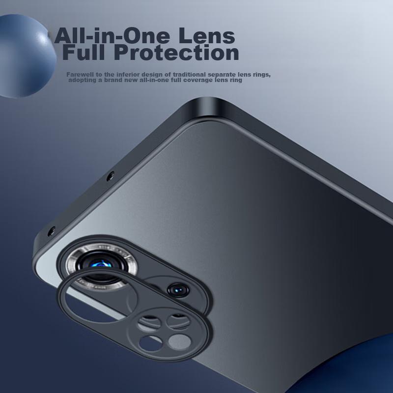 Phone Case for Huawei Nova 9, Nova 9 Protective Cover, Full Lens Protection, Ultra-Thin Luxury Frosted Silicone, Shockproof, Simple, Graphite Black