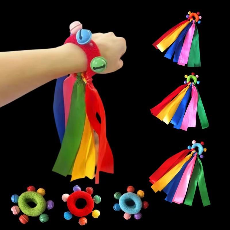 1 шт., цветные ленты, кисточки, ремешок на запястье, колокольчики для соревнований, спортивных встреч, принадлежности для поддержки, шумелки, вечеринки, танцы, декор для рук