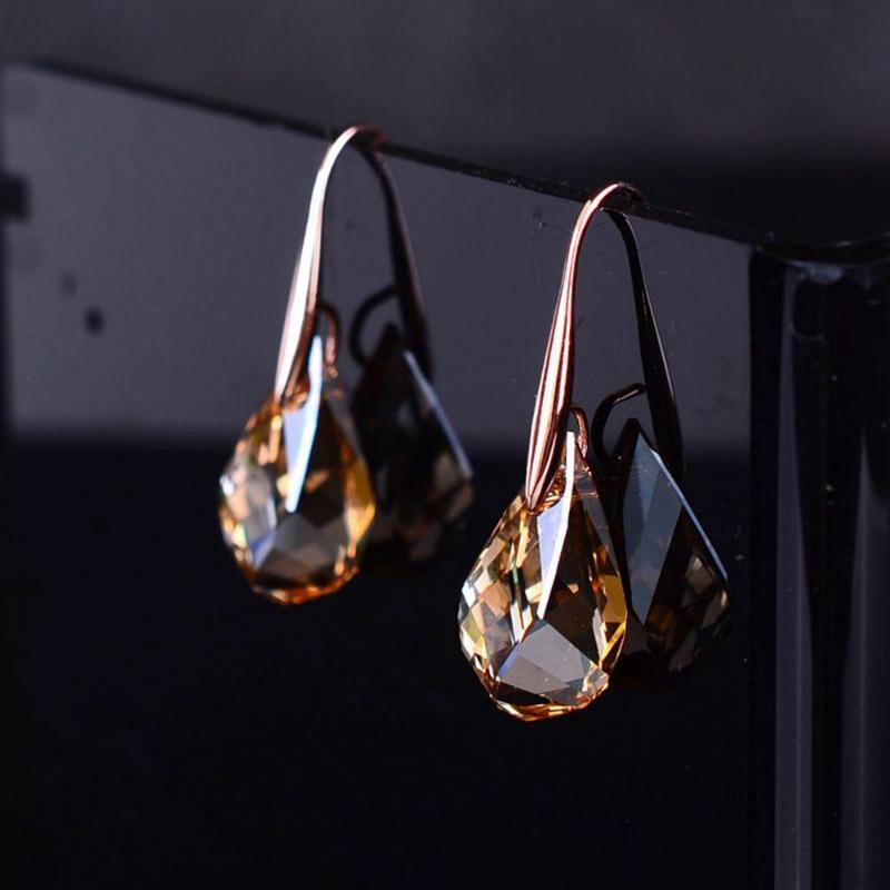 Модные серьги-капли из циркона цвета розового золота для женщин и девушек, новые винтажные серьги-подвески с индивидуальностью, ювелирные изделия