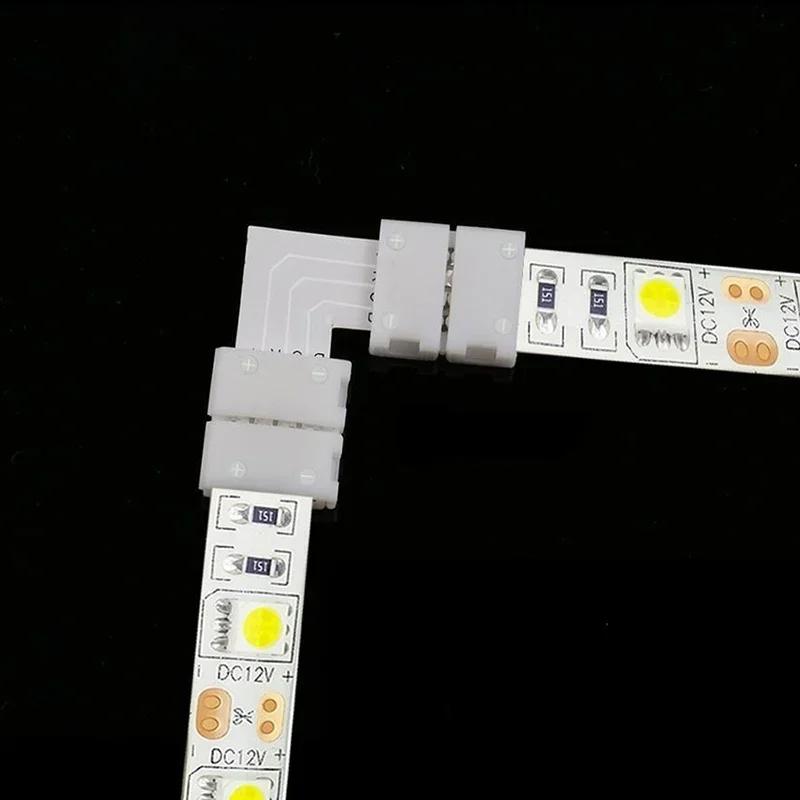 4 шт. L-образный 4-контактный RGB 5050 LED-коннектор Коннекторы для светодиодной ленты L-образный Угловой коннектор для светодиодной ленты