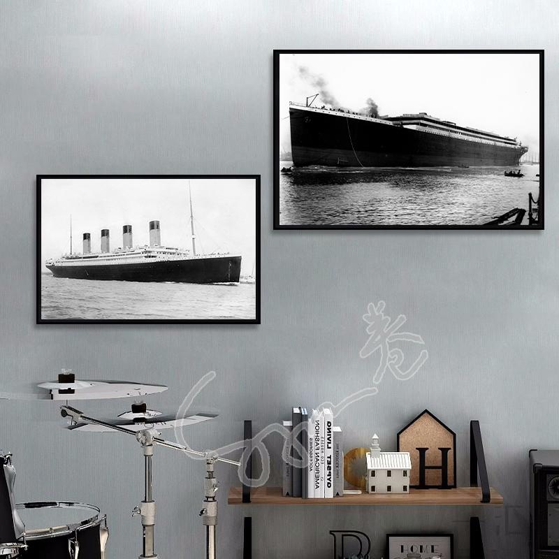 Черно-белые старые фотографии Титаника Постер Холст Принт Ретро Декор Стены Картина Винтаж Настенное Искусство Украшение Удивительный 1912
