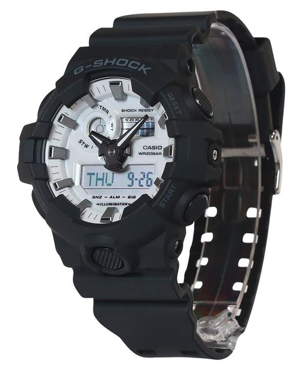 Casio G-Shock аналоговые цифровые часы с ремешком из смолы, белый циферблат, кварцевые часы GA-700WD-1A 200M для мужчин