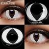 2 шт. Хэллоуин Цветные Контактные Линзы для Глаз Аниме Косплей Линзы для Глаз Разноцветные Линзы Белые Линзы Голубые Линзы для Глаз
