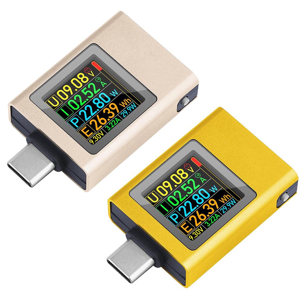 USB C Тестер мощности Амперметр Вольтметр Детектор тока DC 4.5-50В 0-12А Двунаправленное измерение для зарядных устройств Power Bank Кабель