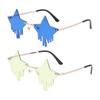 Star Shape Cosplay Glasses Sun Glasses Pentagram Droplet Shape Rimless Sunglasses Pentagram Glasses