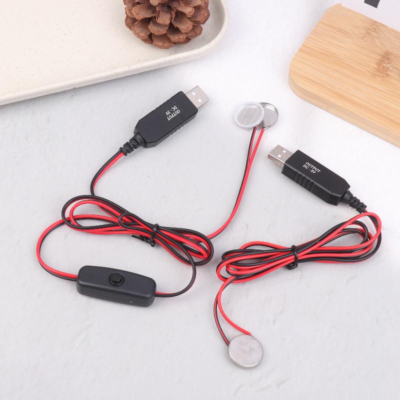 USB-шнур-конвертер питания от 3 В CR2032 для часов и микрофона