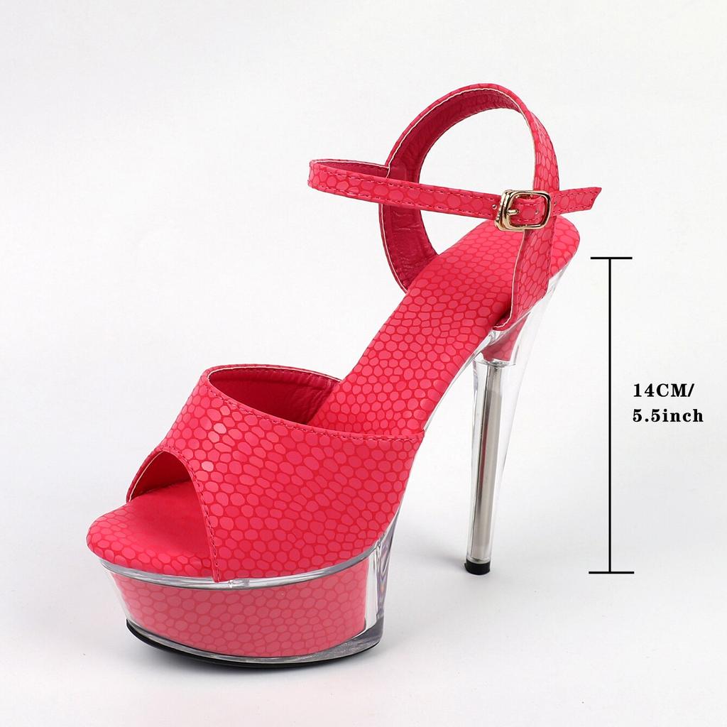 Женская обувь, весенние пикантные сандалии на прозрачном каблуке, тапочки, обувь для вечеринок и клубов, каблук 14 см, платформа 4 см LFD-B3570