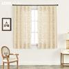 2PCS LOZUJOJU Short Tulle Curtain Jacquard Craft Sheer For Bedroom Living Room Home Decor