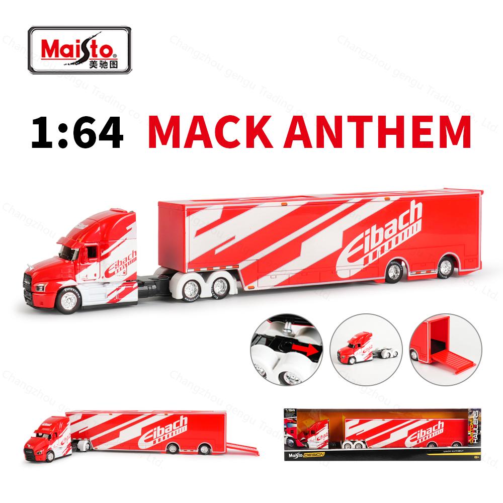 Maisto 1:64 Mack Anthem Trailer Haulers Container Static Die Cast Vehicles Collectible Hobbies Model Car Toys