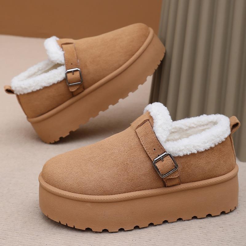 2025 New Fur Platform Women Ankle Boots Flats Suede Warm Shoes Woman Trend Designer Brand Short Plush Cozy Femme Snow Botas
