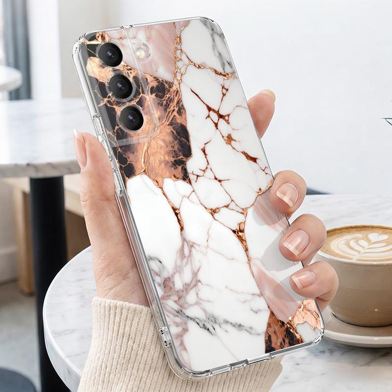 Фиолетовый чехол с мраморным принтом для Samsung A57 S26 Ultra A37 A17 A56 A36 A26 A16 A55 A35 A25 A15 A54 5G S21 FE S22 S23 S24 S25 Plus Прозрачный мягкий чехол из ТПУ
