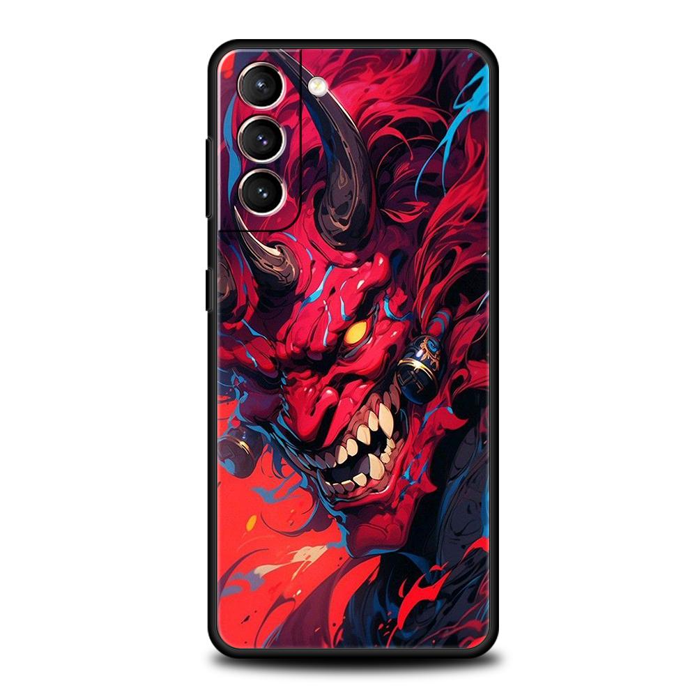 Чехол для телефона Japan Samurai Oni Mask для Samsung Galaxy S24 S23 S22 S20 S21 FE Ultra S10 S10E S9 S8 Plus 5G Силиконовый чехол Capas