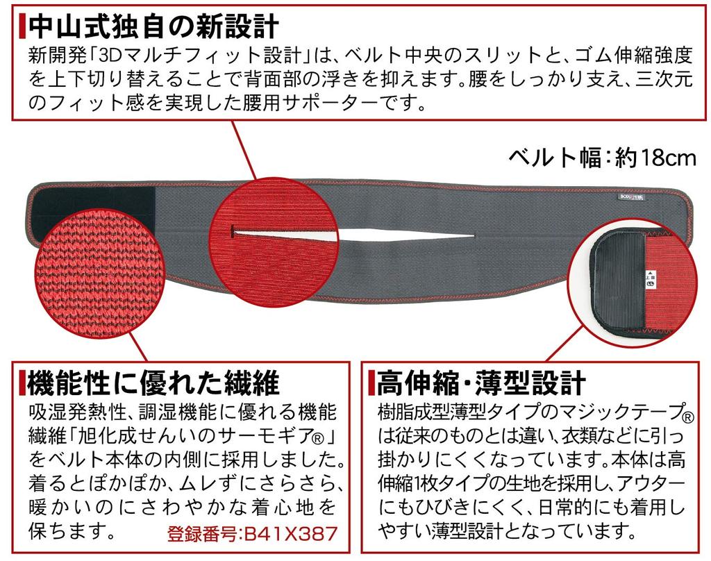 Поясничный бандаж Nakayama Style Body Fit LL подходит для обхвата талии 90-110 см. Рама, поддержка, размер.