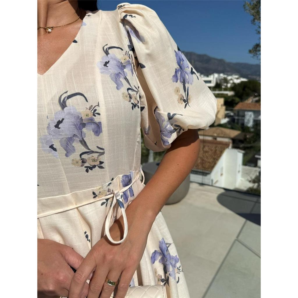 Летние новые женские платья с коротким рукавом и принтом, завязывающиеся на талии, свободные платья