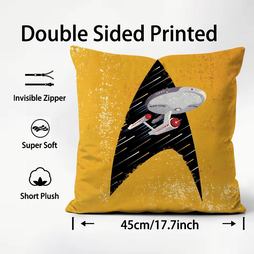 Star TTrek ShipP Brand Cushion Cover Plush Fabric Soft DoubleSided Printed Sofa Warm Winter Home Child Gift Pillow Case