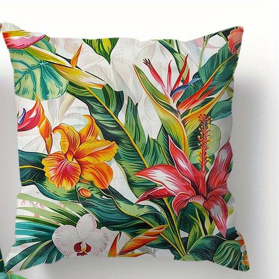 Tropical Floral Pillowcase Set ,Sofa Bedroom Cushion Cover, Single-Sided Printing, Without Pillow Core