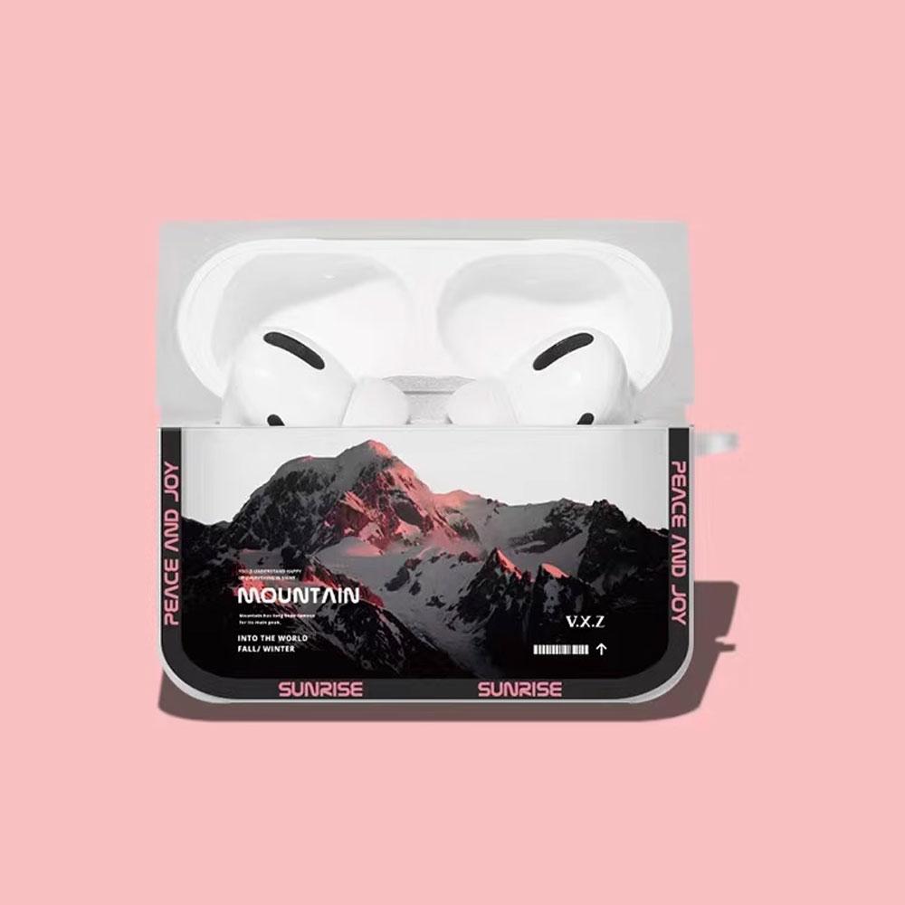 Чехол для наушников Airpods 4-го 3-го Pro3 с рисунком «Пейзаж снежной горы», чехлы для Airpod 2 3 1, защитный аксессуар, корпус, Fundas