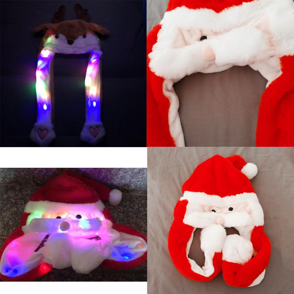 Cute Cartoon Pinch Ears Moveable Cap Warm Hat Santa Elk for Christmas Gift Decorative Props