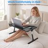 Sofa Laptop Desk Bed with LED Drawer Cup Phone Holder Book Stand 5 Height Adjustable Foldable Lap Table Floor Stand Tray for Drawing Writing