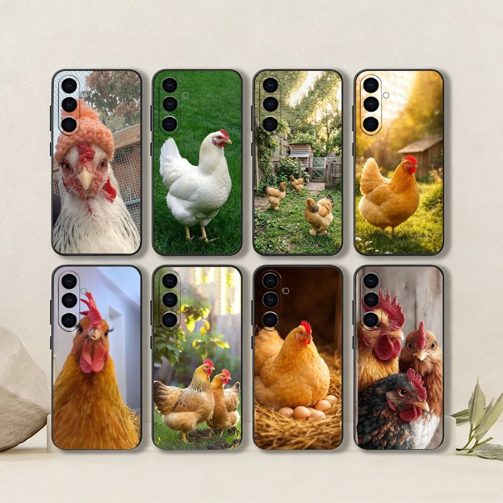 Chicken222 Phone Case Black Silicone Soft For Samsung Galaxy A73,A72,A71,A70,A53,A52,A51