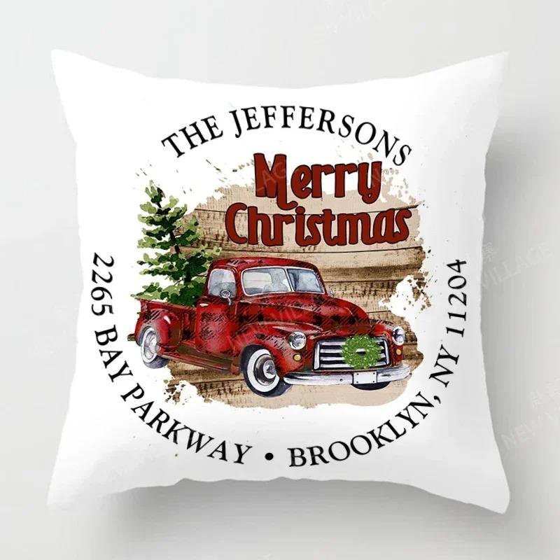 Christmas Series Pillowcase Sofa Cushion Cover Home Decoration Customizable Holiday Celebration 40X40Cm