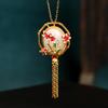 Chinese Luxury Cloisonné Enamel Gold-Plated Jade Tassel Necklace for Women