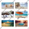 Putuo Decor Beach Licenses Plate Vintage Tin Sign Plaque Metal Car Plate for Living Room Door House Home Wall Art Decor