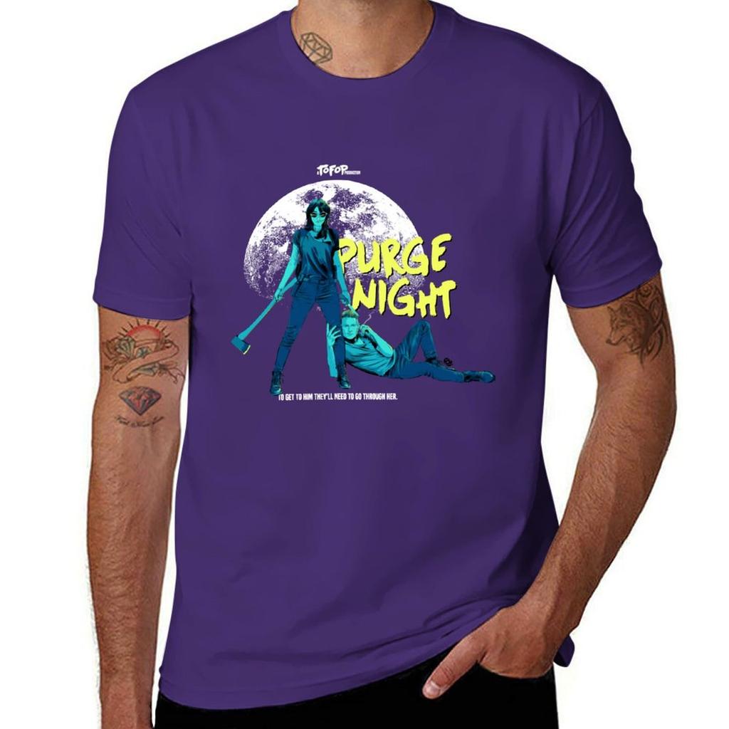 TOFOP Purge Night Tshirt kawaii clothes customizeds anime boys animal print mens graphic tshirts hip hop