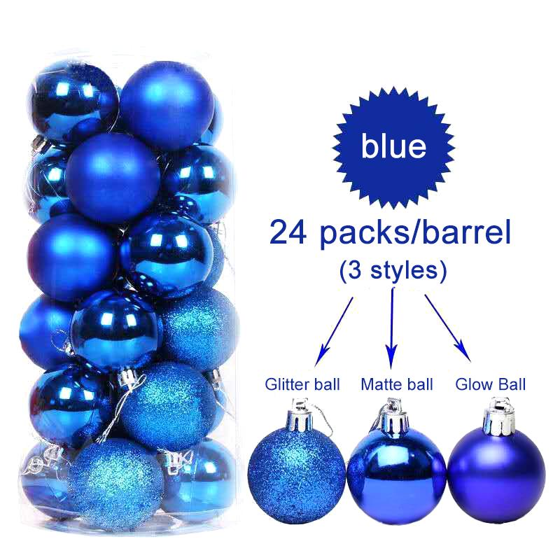 24PCS Christmas Balls Baubles Xmas Tree Ornament Christmas Party Home Decoration