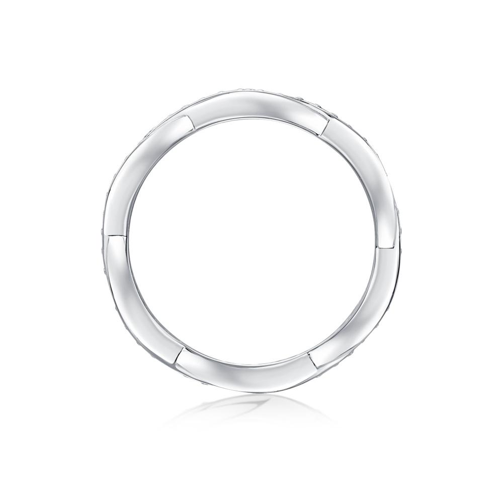 Vinregem 100% 925 Sterling Silver Round Cut 3EX VVS1 D Color Real Moissanite Full Diamond Ring for Women Wedding Band Fine Jewelry Gifts