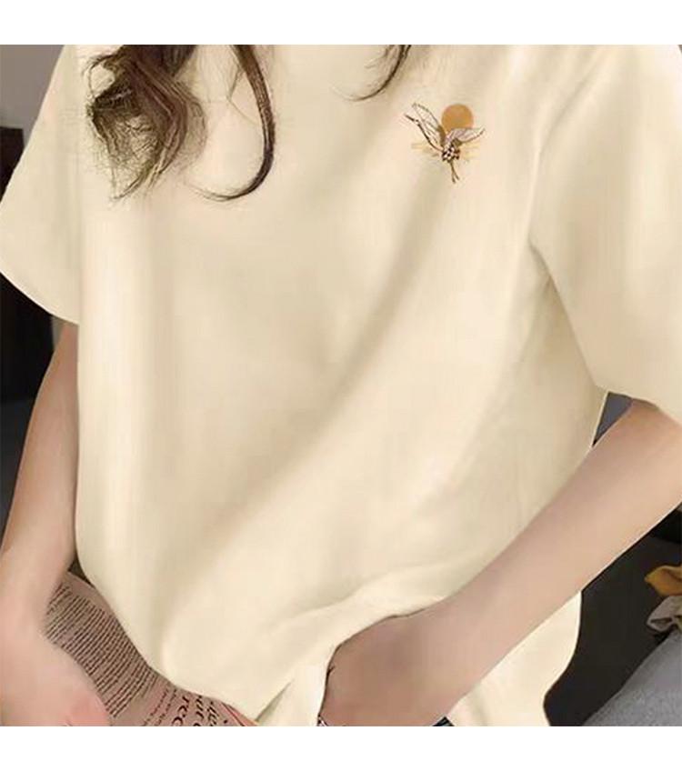 2025 Summer New Lazy Slimming Loose Casual Pattern Short-Sleeved Printed T-Shirt for Women