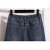Dimanaf 2025 Plus Size Summer Denim Skirts Women Blue Fashion A-Line Skirt Belt Waist