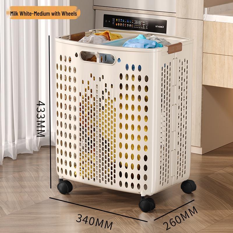 Складная корзина для белья большой вместимости в стиле шкива с перегородкой