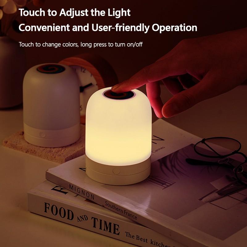 Сенсорные прикроватные лампы с регулируемой яркостью, беспроводной атмосферный светильник с пультом дистанционного управления, регулируемый по цвету перезаряжаемый ночник для спальни