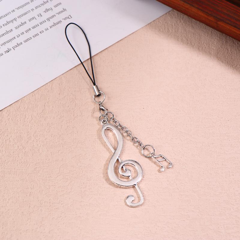 1/2 шт. Y2K Винтажный ремешок для мобильного телефона с музыкальной нотой, модная металлическая цепочка для телефона с музыкальной нотой, брелок, подвеска-шарм, подарки