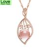 Настоящее ожерелье из 14-каратного розового золота, подвеска из натурального розового кварца для женщин, ювелирные изделия из топаза Pierscionki Bizuteria, свадебная подвеска