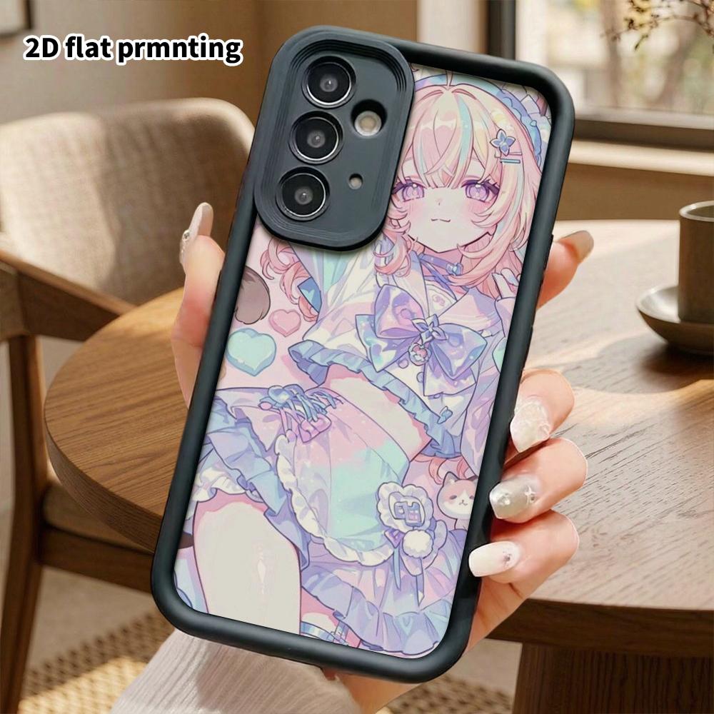 Чехол для телефона: 2D Плоский защитный чехол-книжка для Samsung Galaxy A34 A35 M05 M06 S20 S22 S21 FE Plus 5G, Девушка с кошачьими ушками, Подарок на Рождество и Хэллоуин