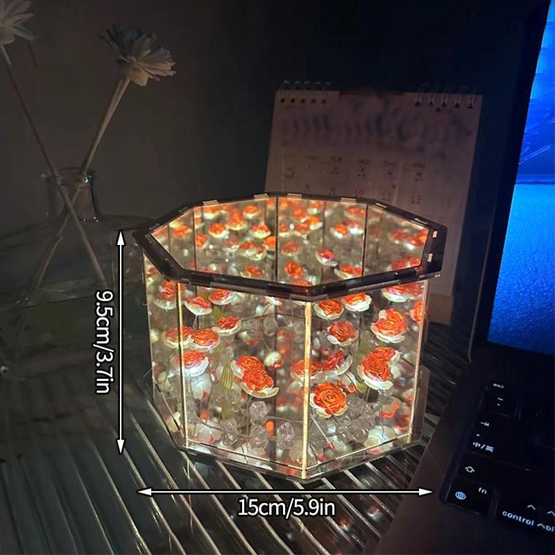 DIY Искусственная Роза Тюльпан Орнамент Ручной Работы Люминесцентный В Темноте Готический Декор Комнаты Домашний Декор для Девочек Украшения Для Стола