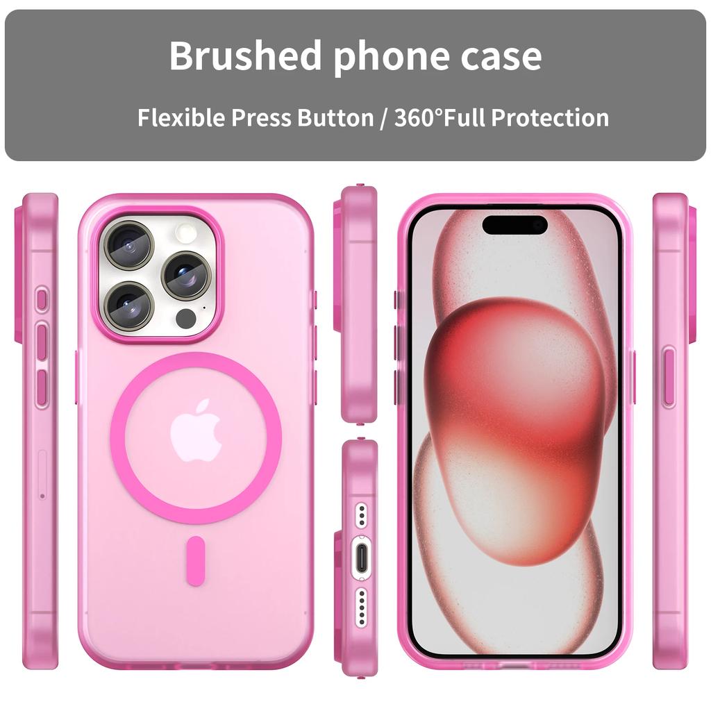 Роскошный магнитный беспроводной чехол для Magsafe для iPhone 16E 16 15 14 13 12 11 Pro Max Plus Ударопрочный матовый бампер из ТПУ