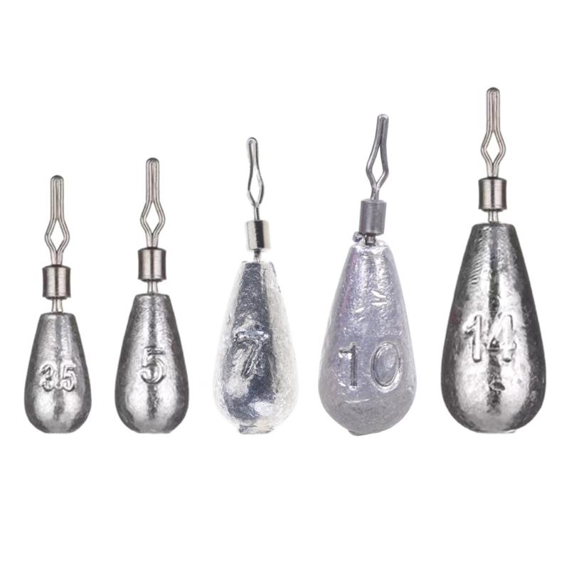 3.5-14г Рыболовные грузила Рыболовные снасти Аксессуары Рыболовные донные грузила Вес Грузила для кастинговой рыбалки на окуня