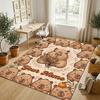 Floral Garden Theme Crystal Velvet Rug Personalized Custom Name Text Soft Floor Mat Home Decor