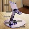 "360 Rotating Foldable Aluminum Phone Tablet Stand, Multi-Angle Portable Desktop Holder"