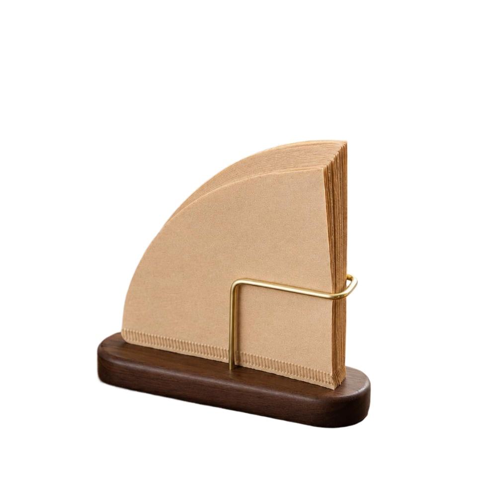 Walnut Wood Coffee Filter Paper Holder Household Filter Paper Box Solid Wood Storage Stand