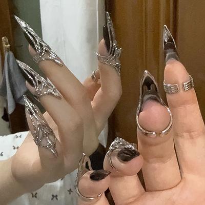 Новый Готический Рок Механический Кольцо-наконечник на палец Маникюрный Кольцо для ногтя Панк Металл Ювелирные Аксессуары для Женщин Вечеринка Подарки для Подруг