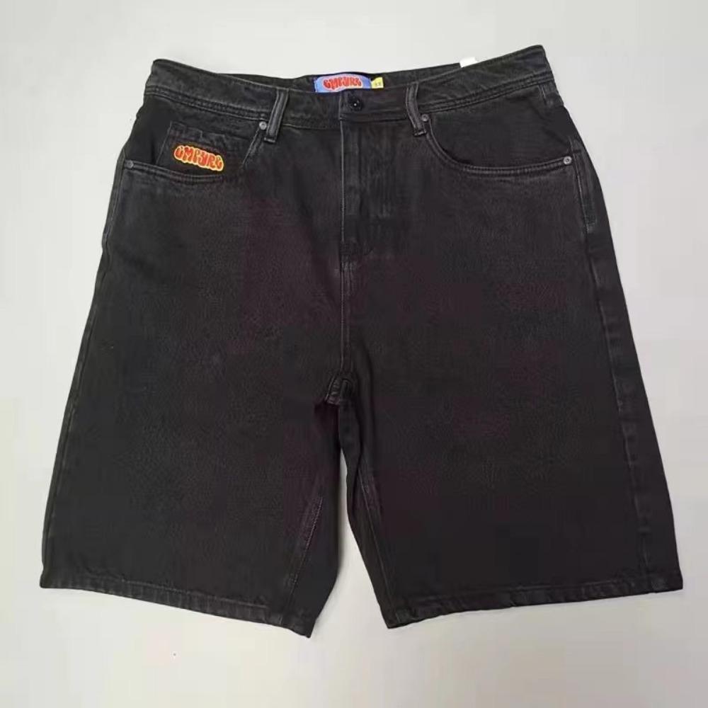 RogueWave Американский Ретро Новый Y2K Античный Пэчворк Вышитые Необычные Джинсовые Шорты для Мужчин и Женщин Свободные Повседневные Шорты Харадзюку