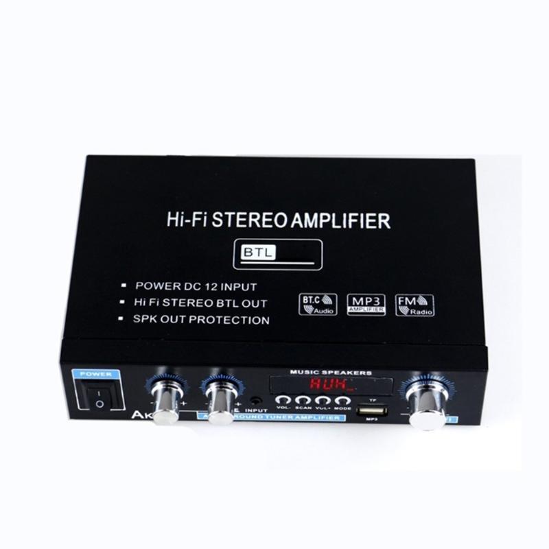 Домашние Автомобильные Усилители FM HiFi Цифровой Усилитель Стерео Совместимый с Bluetooth 5.0 Объемный Звук Музыкальные Сабвуферные Динамики