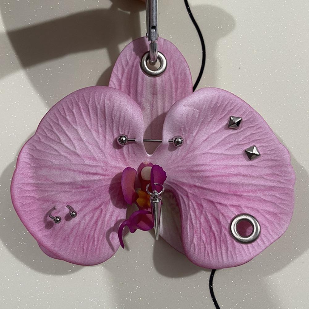 Backpack Decoration Orchid Lily Keychain Colorful Backpack Hangings Decor Flower Bag Pendant