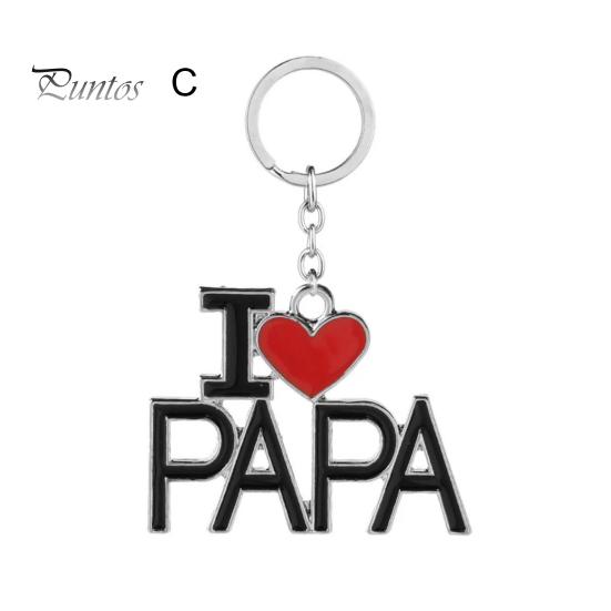 Брелок для ключей с подвеской в виде сумки для автомобиля, с надписью «Любовь, мама, папа», с двухсторонним гравированным дизайном, символизирующий связь родителей и детей