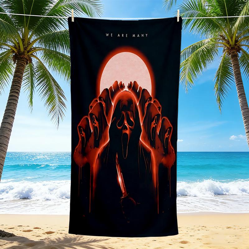 1Pc Moonlit Ghostly Choir Beach Towel, Quick Dry, Multi-Use for Beach Pool Gym Yoga Home Travel, Christmas, Halloween, Xmas Gift M929173